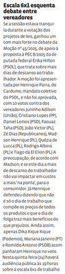 Escala 6x1 esquenta debate entre vereadores