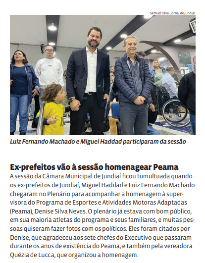 Ex-prefeitos vão à sessão homenagear Peama