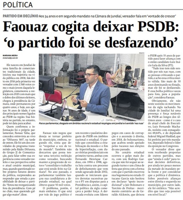 Faouaz cogita deixar PSDB: ‘o partido foi se desfazendo’
