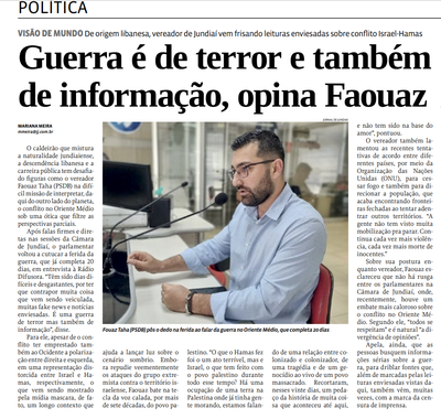 Guerra é de terror e também de informação, opina Faouaz