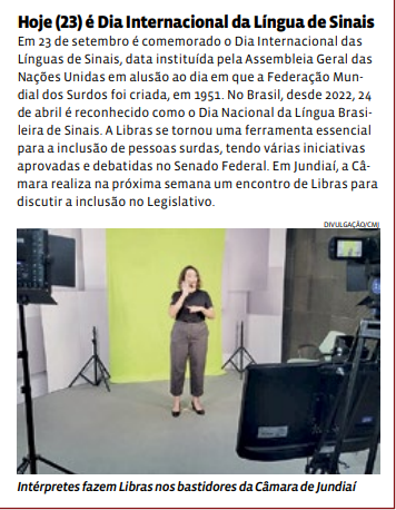 Hoje (23) é Dia Internacional da Língua de Sinais