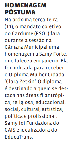 HOMENAGEM PÓSTUMA
