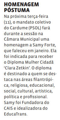 HOMENAGEM PÓSTUMA