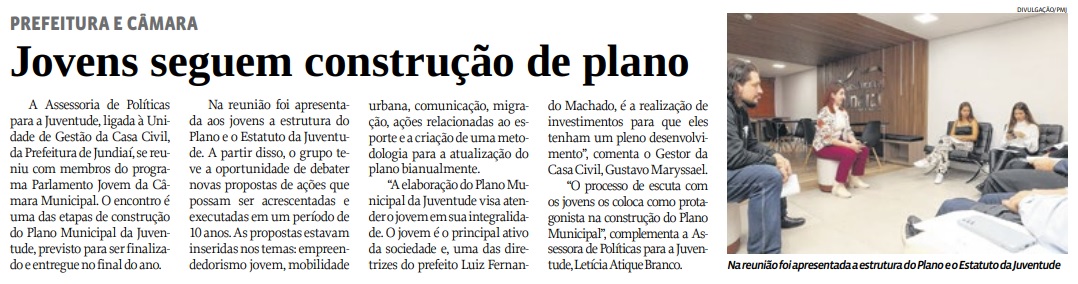 Jovens seguem construção de plano