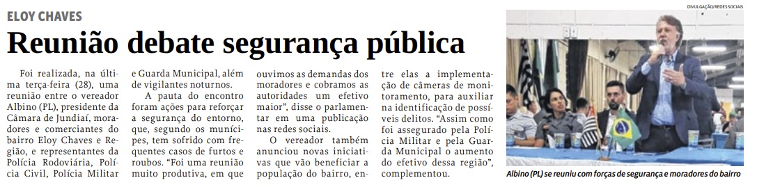 Reunião debate segurança pública