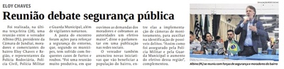 Reunião debate segurança pública