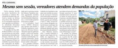 Mesmo sem sessão, vereadores atendem demandas da população
