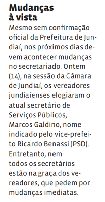 Mudanças à vista