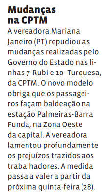 Mudanças na CPTM