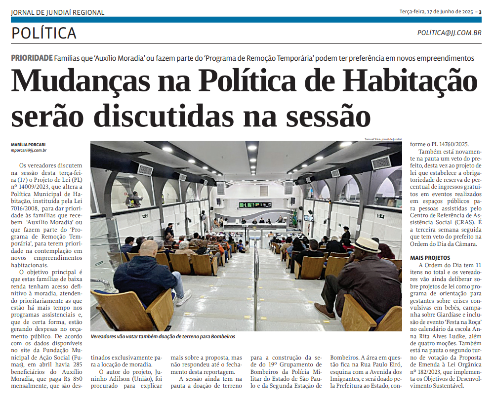 Mudanças na Política de Habitação serão discutidas na sessão 