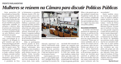 Mulheres se reúnem na Câmara para discutir Políticas Públicas