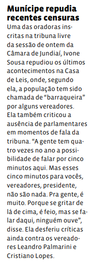 Munícipe repudia  recentes censuras