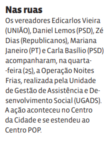 Nas ruas