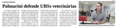 Palmarini defende UBSs veterinárias