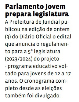 Parlamento Jovem prepara legislatura