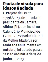 Pauta de virada para idosos é adiada