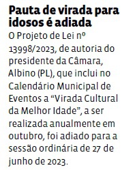 Pauta de virada para idosos é adiada