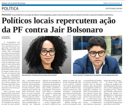 Políticos locais repercutem ação da PF contra Jair Bolsonaro