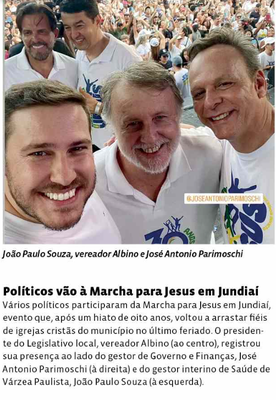 Políticos vão à Marcha para Jesus em Jundiaí