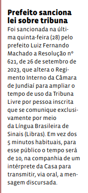 Prefeito sanciona  lei sobre tribuna