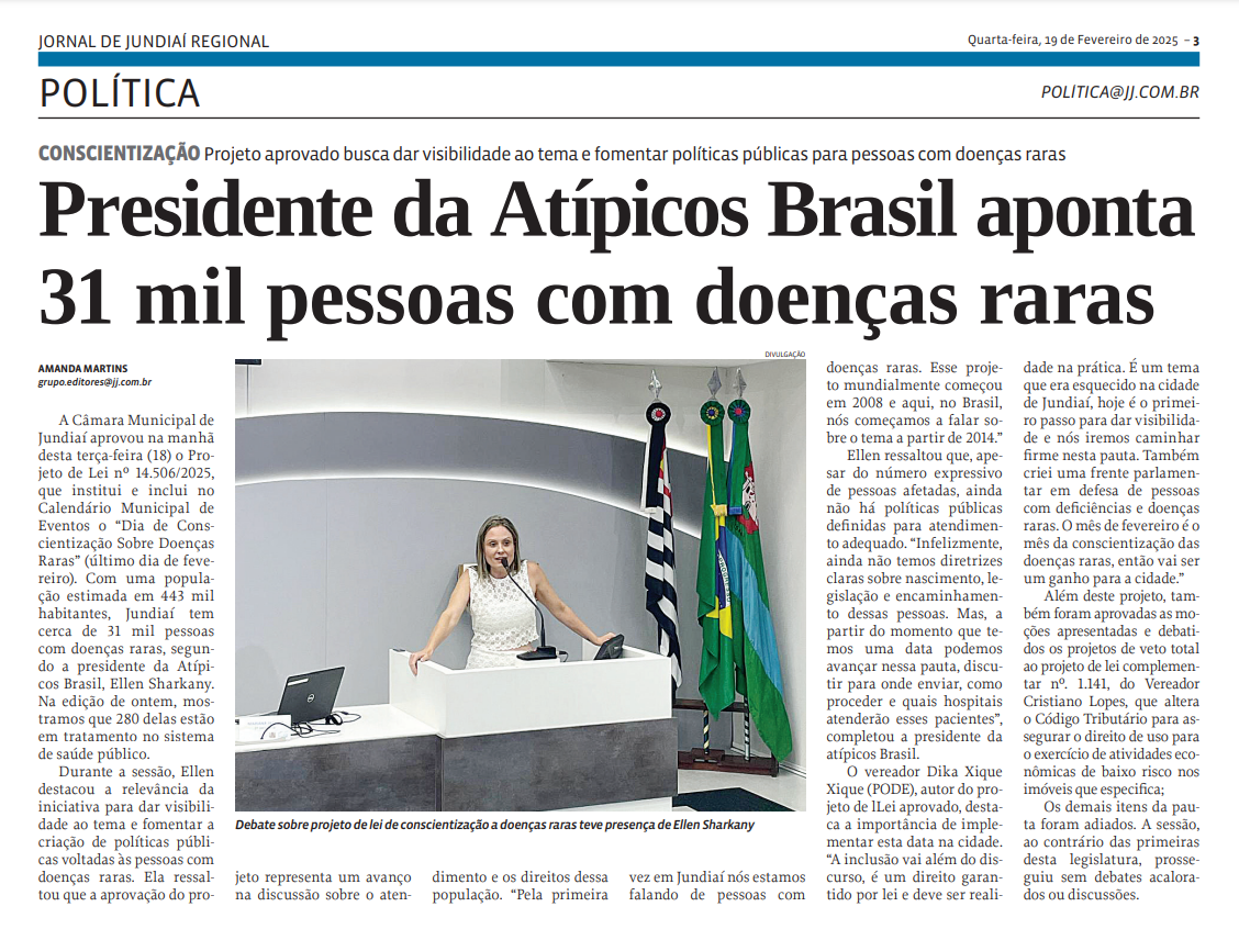 Presidente da Atípicos Brasil aponta 31 mil pessoas com doenças raras