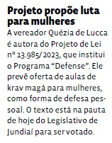 Projeto propõe luta para mulheres