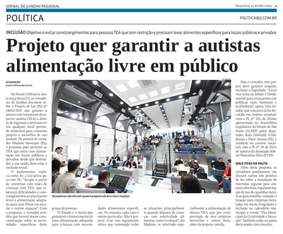 Projeto quer garantir a autistas alimentação livre em público
