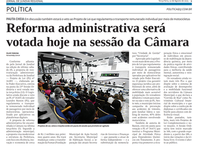 Reforma administrativa será votada hoje na sessão da Câmara