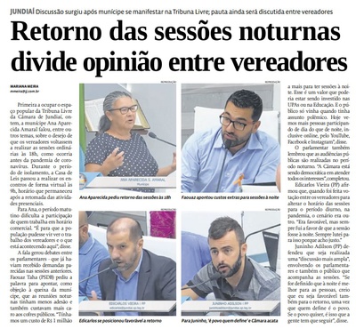 Retorno das sessões noturnas divide opinião entre vereadores