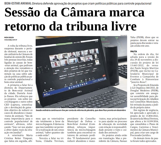 Sessão da Câmara marca retorno da tribuna livre
