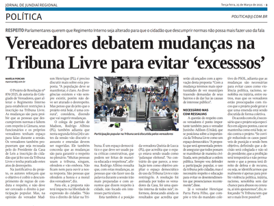Vereadores debatem mudanças na Tribuna Livre para evitar ‘excesssos’