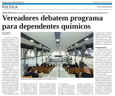 Vereadores debatem programa para dependentes químicos