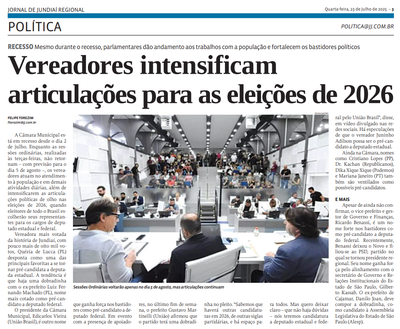 Vereadores intensificam articulações para as eleições de 2026