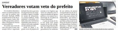 Vereadores votam veto do prefeito