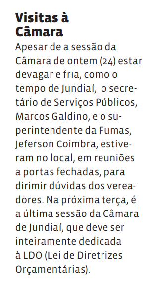 Visitas à Câmara