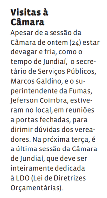Visitas à Câmara