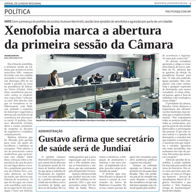 Xenofobia marca a abertura da primeira sessão da Câmara