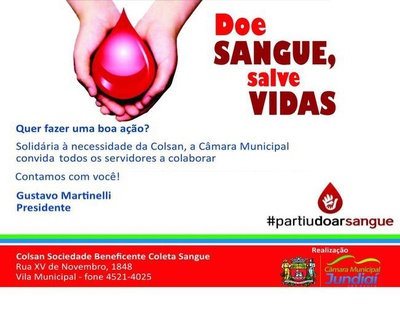 Câmara inicia campanha de doação de sangue