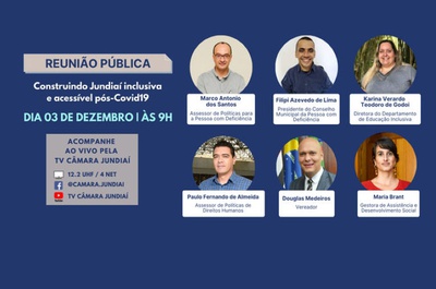 Reunião Pública vai discutir inclusão e acessibilidade pós-Covid19