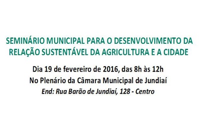 Seminário sobre agricultura acontece nesta sexta