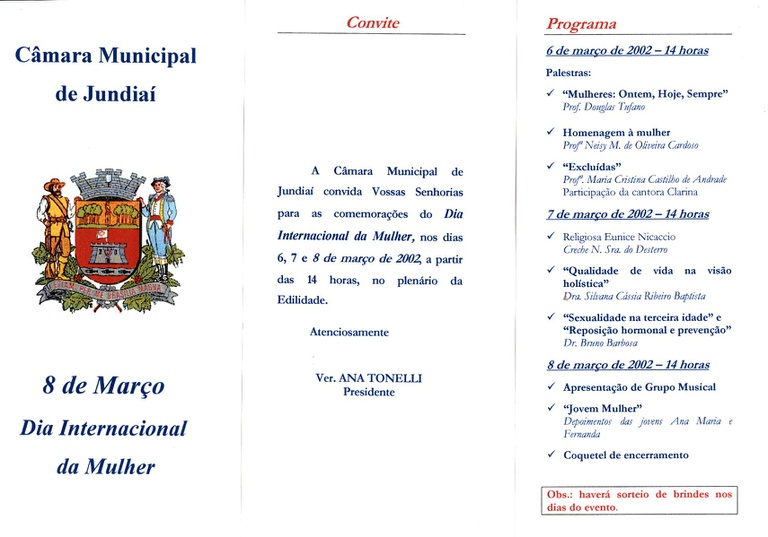Programa Comemoração do Dia da Mulher 2002